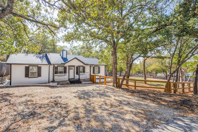 view of front of home featuring covered porch