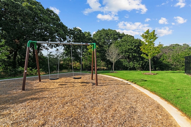 view of play area with a lawn