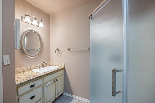 bathroom featuring vanity and tile patterned floors