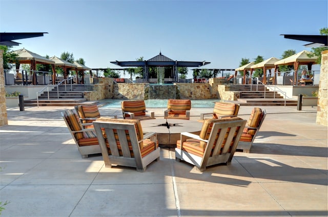 view of patio / terrace with a gazebo