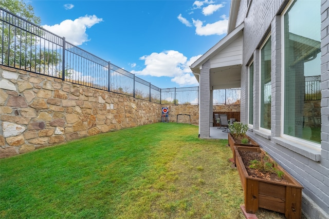 view of yard with a patio area