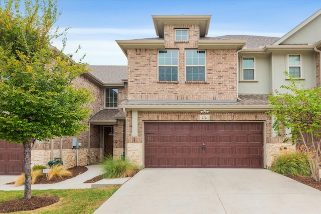 view of front of house with a garage