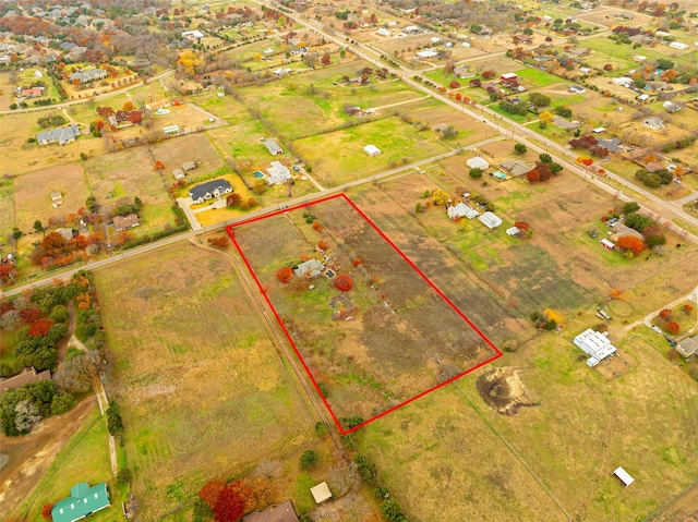 drone / aerial view featuring a rural view