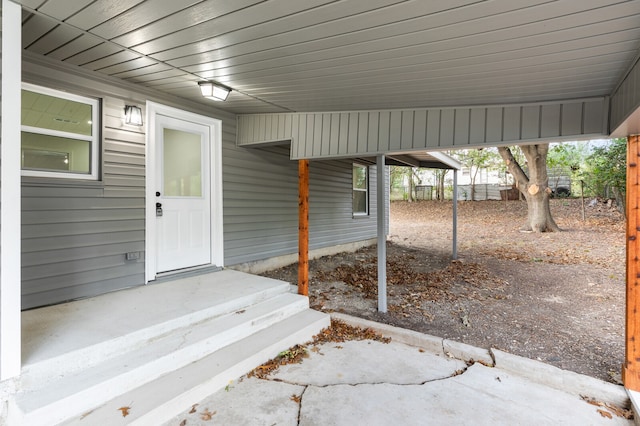 view of patio with a carport