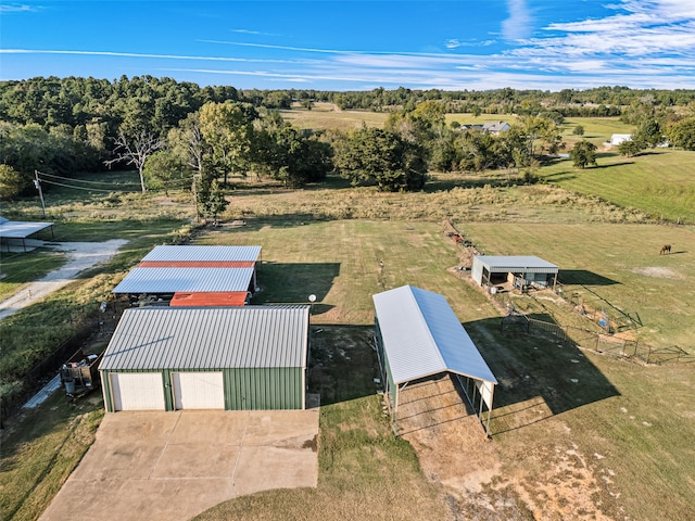 aerial view featuring a rural view