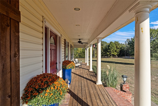 wooden terrace with covered porch