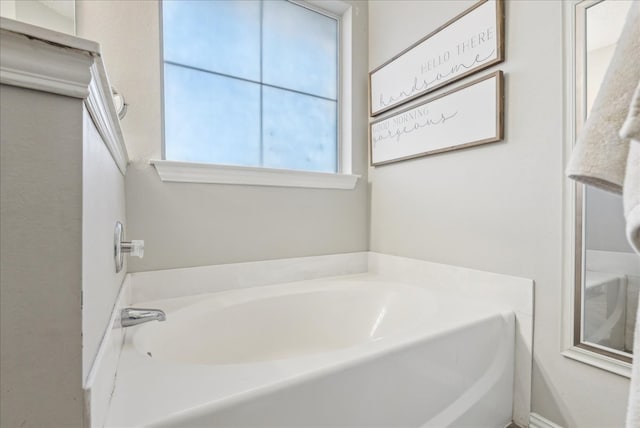 bathroom with a bathtub and plenty of natural light