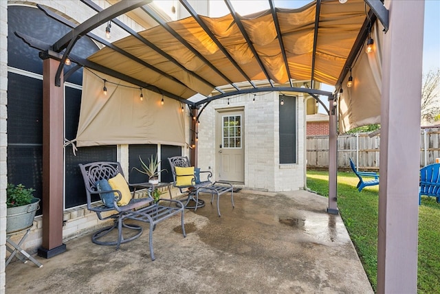 view of patio / terrace featuring a pergola