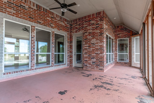 view of patio / terrace with ceiling fan