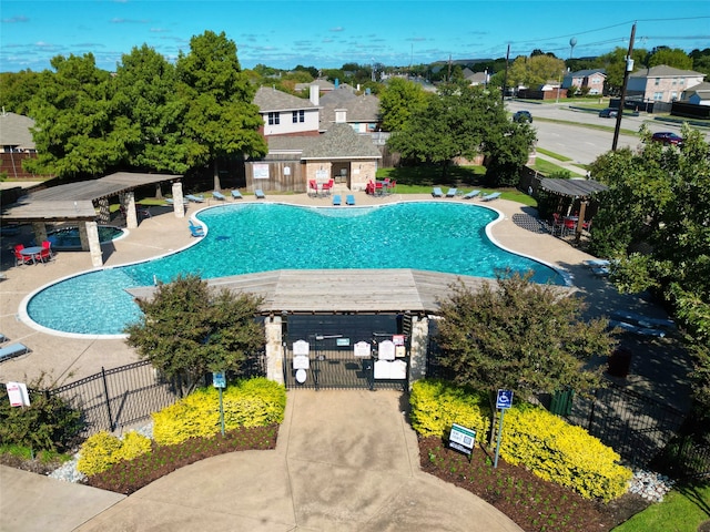 view of pool featuring a patio area