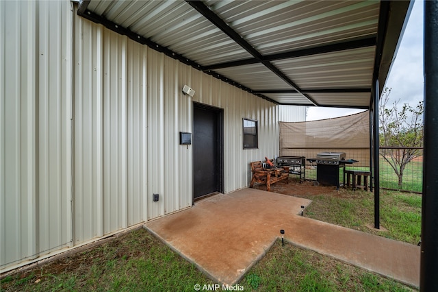 view of patio featuring grilling area