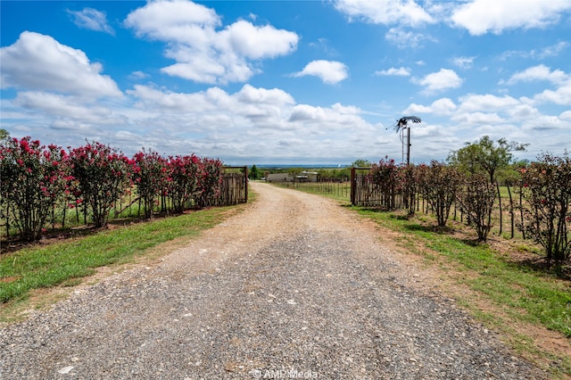 view of street featuring a rural view