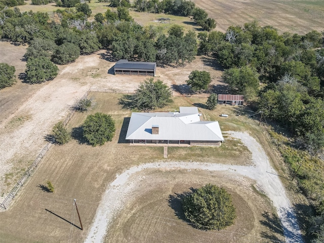 drone / aerial view featuring a rural view