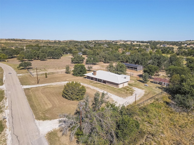 bird's eye view with a rural view