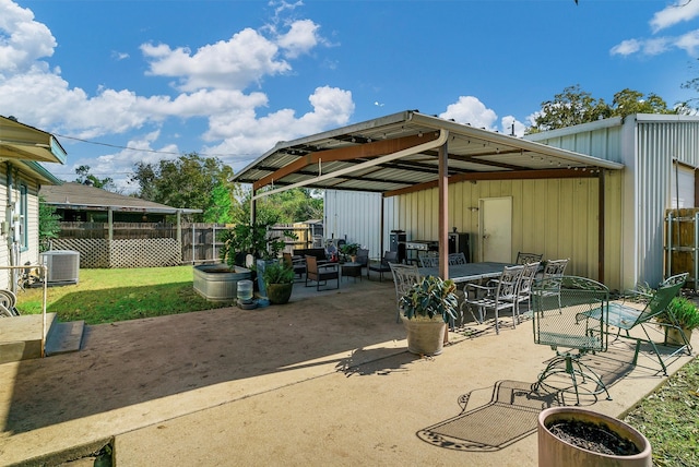 view of patio / terrace with central AC