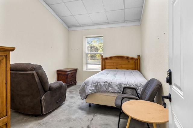 bedroom with a drop ceiling