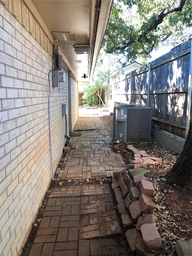 view of patio with central AC