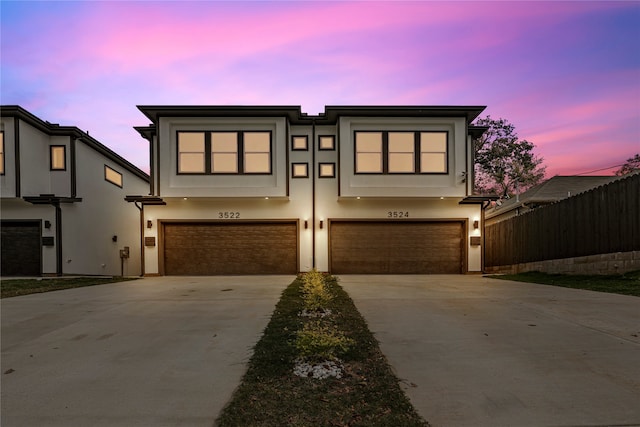 view of front of property featuring a garage