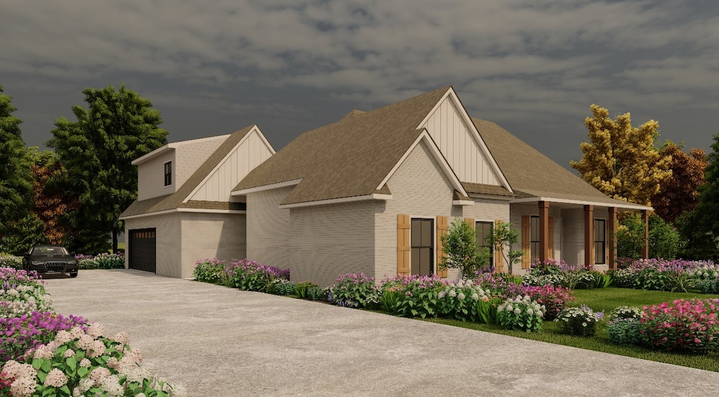 view of front of home with a garage