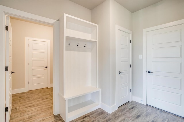 mudroom featuring light wood-type flooring