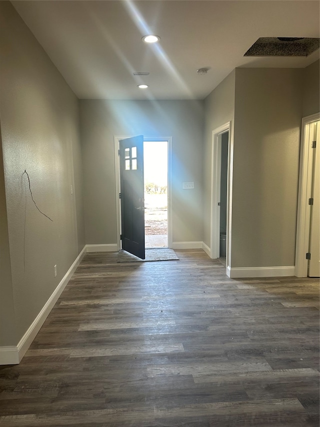 entrance foyer featuring dark wood-type flooring