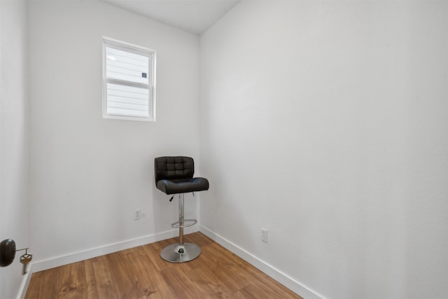 sitting room with hardwood / wood-style floors