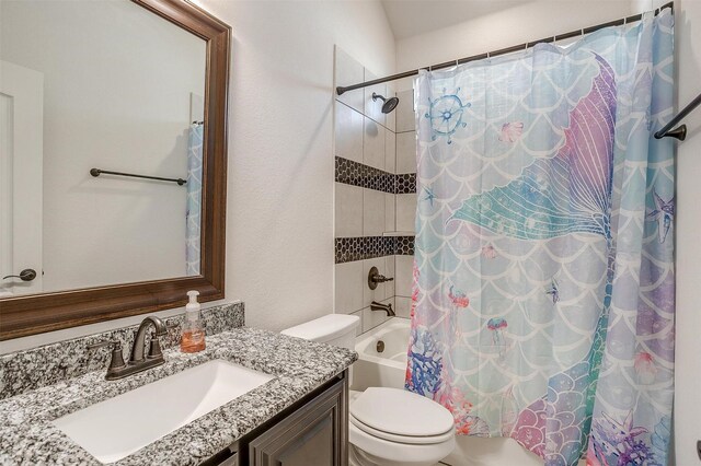 carpeted empty room with built in shelves, ceiling fan, and vaulted ceiling