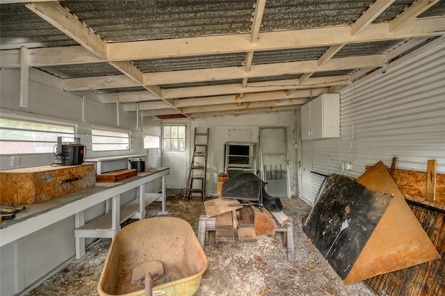 miscellaneous room with vaulted ceiling