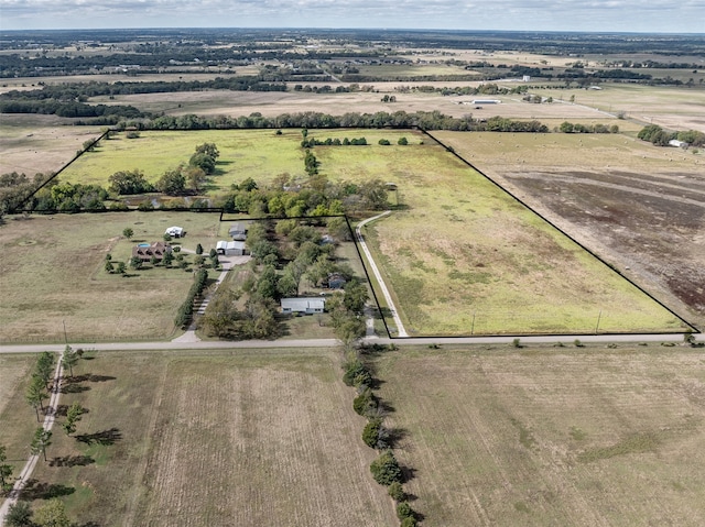 bird's eye view with a rural view