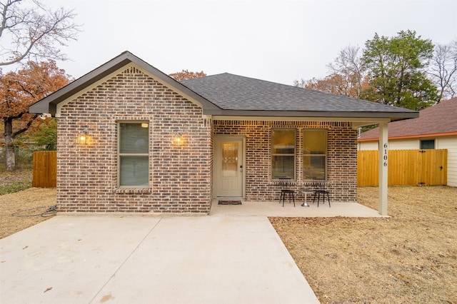 rear view of house featuring a patio area