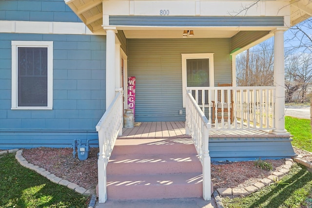 exterior space featuring a porch