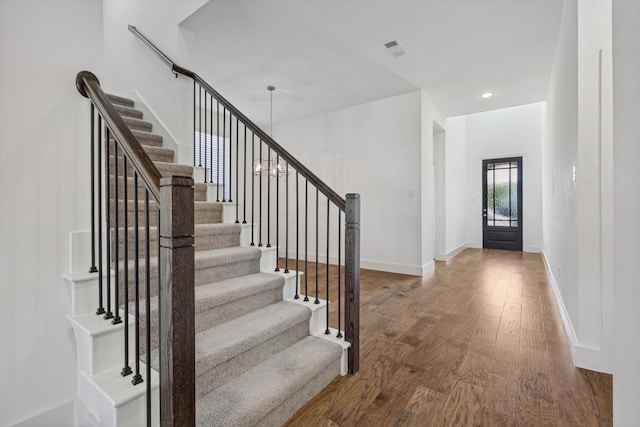 foyer featuring wood-type flooring