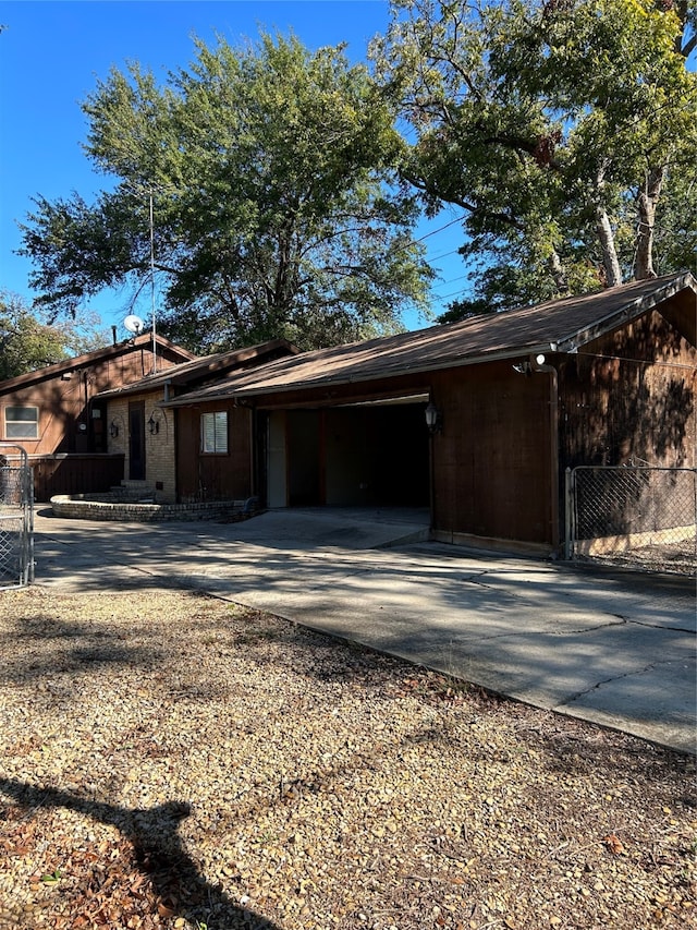 exterior space featuring a garage