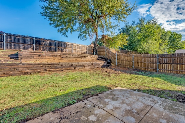 view of yard with a patio area