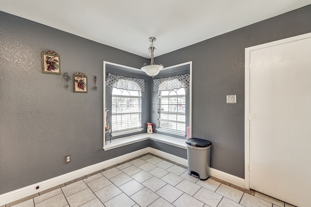 view of unfurnished dining area