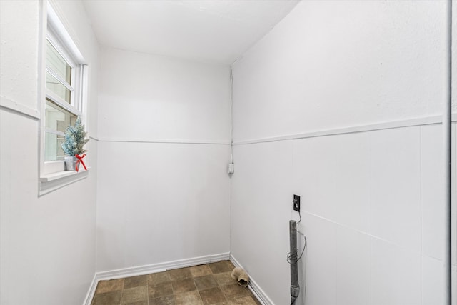 clothes washing area with hookup for an electric dryer