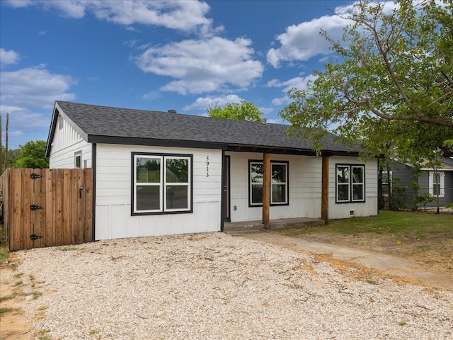 view of single story home