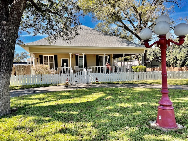 view of front of property with a front yard