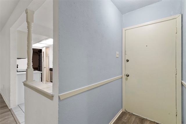 entrance foyer with light wood-type flooring