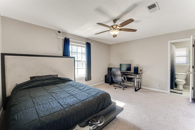 1401 Crescent Dr, Sherman, TX 75092 - bedroom featuring carpet floors, baseboards, an office area, and ceiling fan