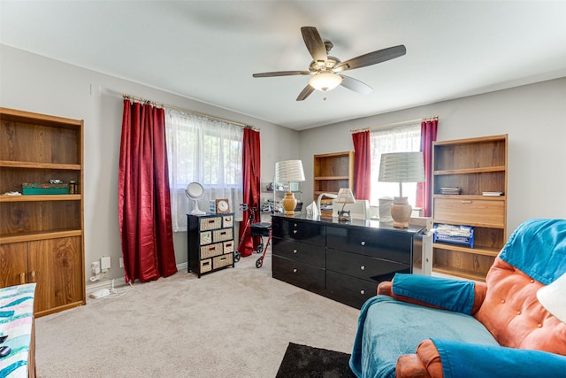 1401 Crescent Dr, Sherman, TX 75092 - carpeted bedroom featuring multiple windows, ceiling fan, and baseboards