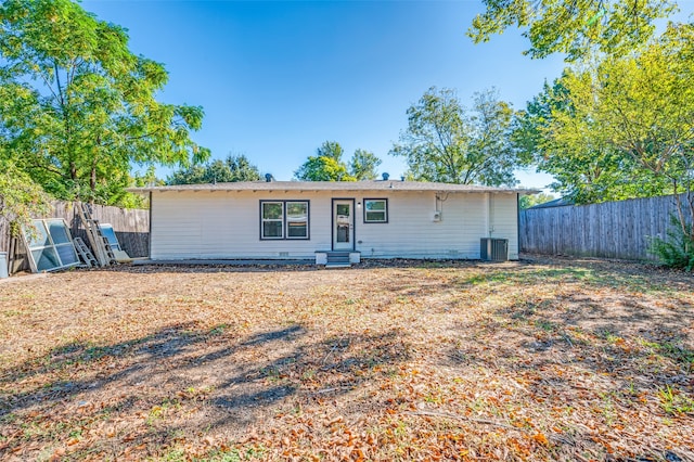 single story home with cooling unit