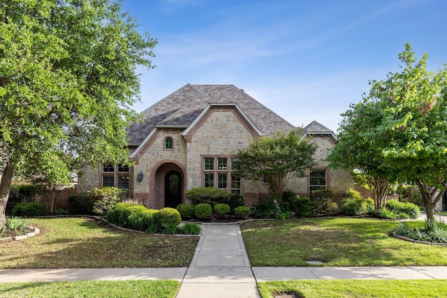 view of front facade with a front lawn