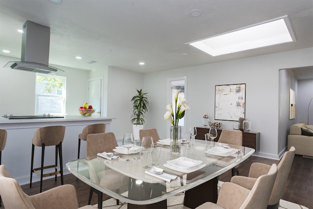 dining room featuring dark hardwood / wood-style floors