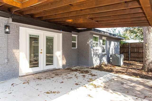 view of patio / terrace featuring central AC