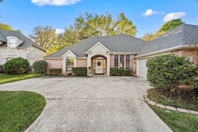 view of front of house with a garage