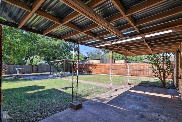 view of yard with a patio area