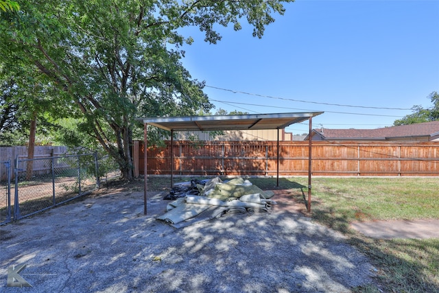 view of patio / terrace featuring a carport