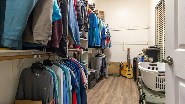 spacious closet with wood-type flooring