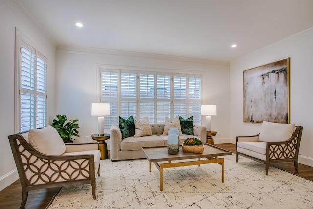 living area with light wood-type flooring and a healthy amount of sunlight